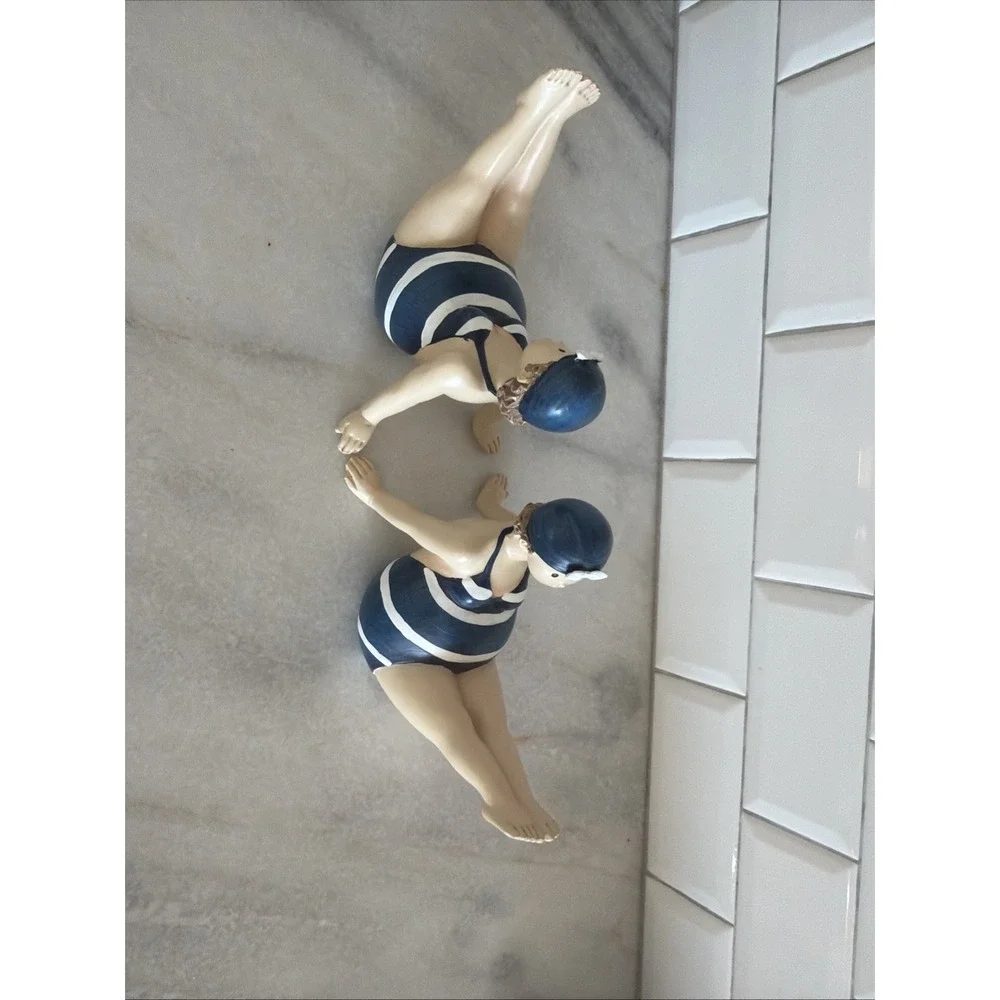 Adorable Pair Of Plump Swim Ladies Decor